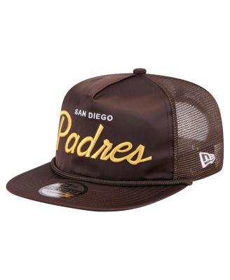 New Era - Men's Brown San Diego Padres Retro Satin Script Golfer Adjustable Hat
