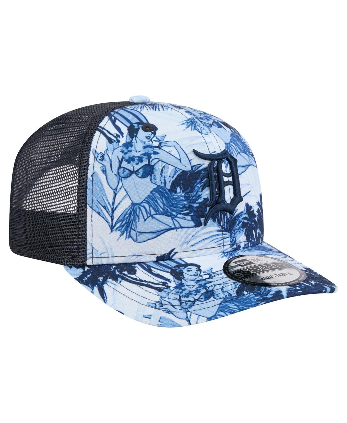 NEW ERA MEN'S NAVY DETROIT TIGERS HULA TRUCKER 9SEVENTY ADJUSTABLE HAT 