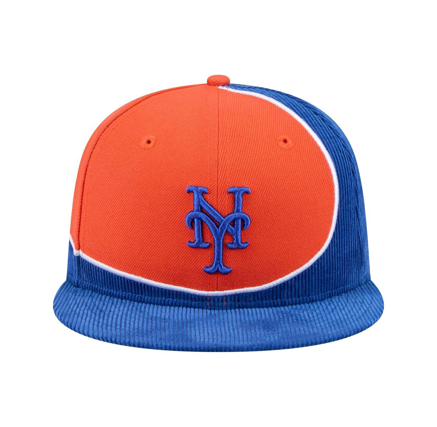 Men's Royal/Orange New York Mets Retro Split Corduroy Snapback Hat