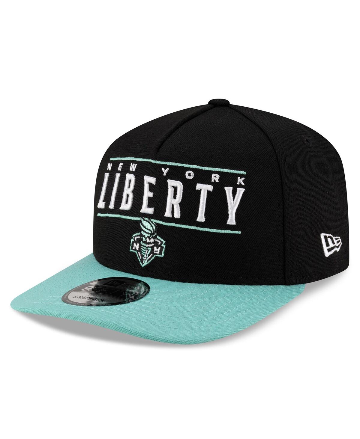 Shop New Era Men's And Women's Black/green New York Liberty 2025 Wnba Draft A-frame 9fifty Snapback Hat