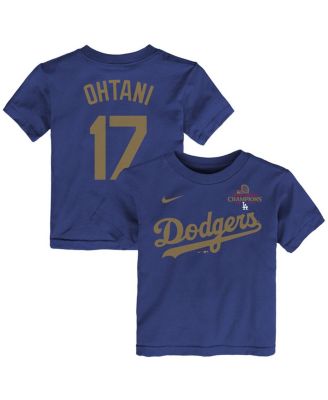 Nike - Toddler Shohei Ohtani Royal Los Angeles Dodgers 2025 Gold Collection Name Number T-Shirt