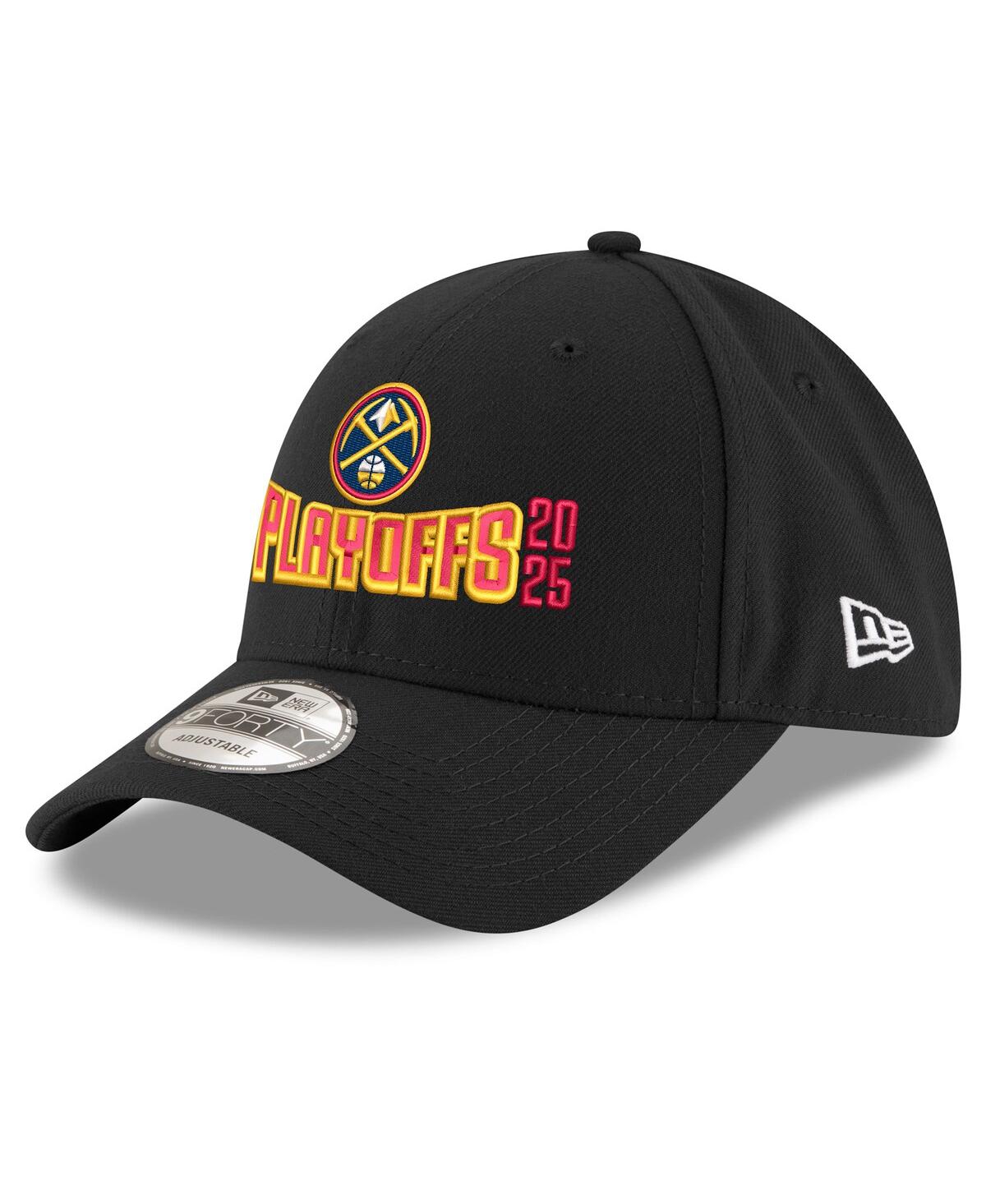 NEW ERA MEN'S BLACK DENVER NUGGETS 2025 NBA PLAYOFFS 9FORTY ADJUSTABLE HAT 