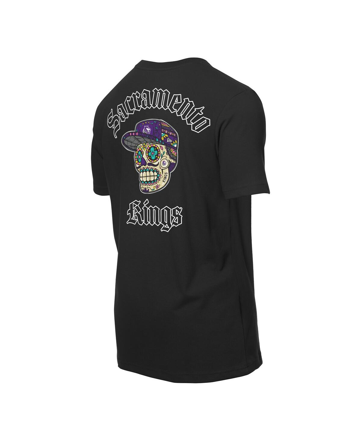 NEW ERA MEN'S BLACK SACRAMENTO KINGS SUGAR SKULLS T-SHIRT 