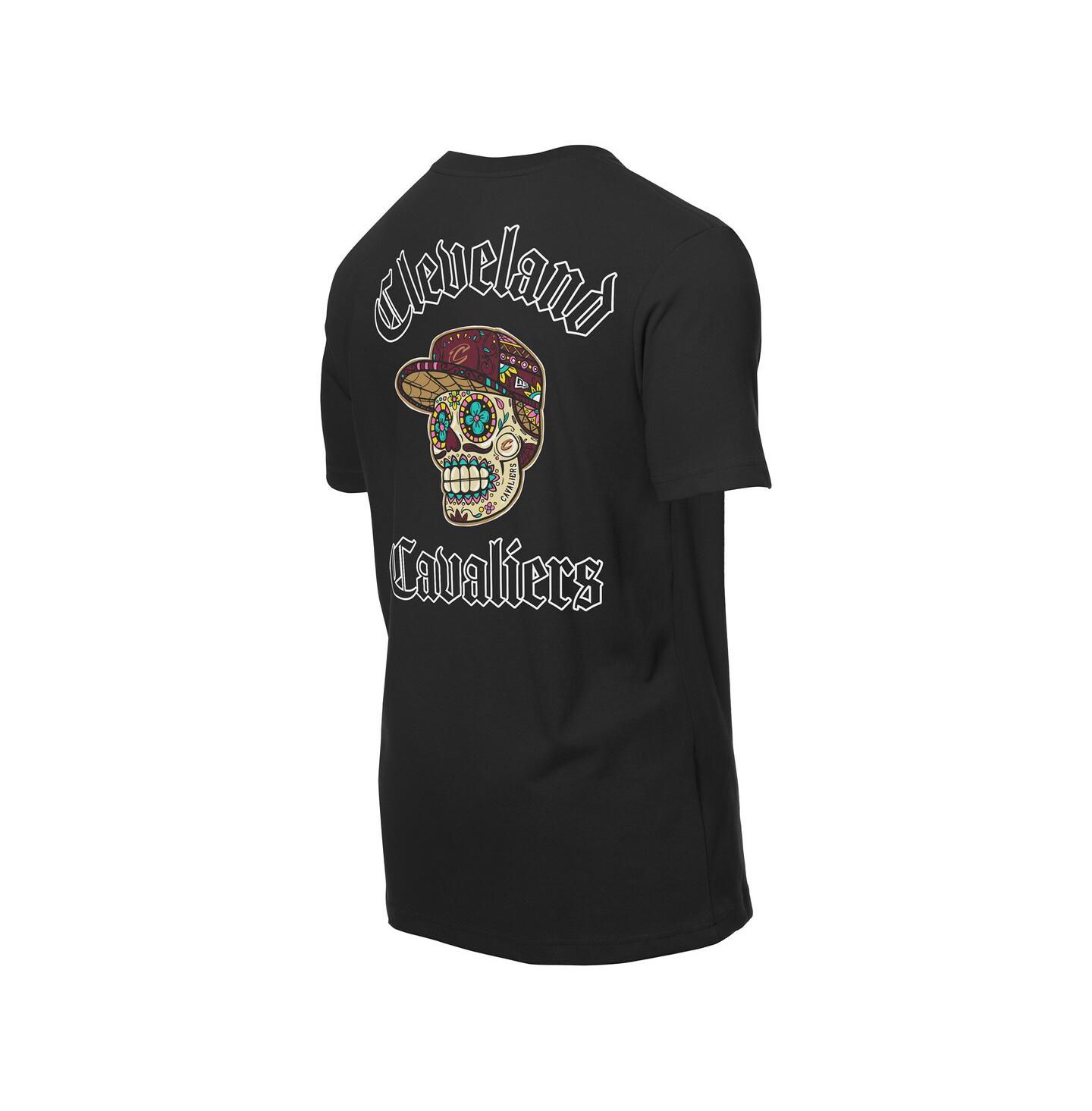 Мужская футболка New Era Black Cleveland Cavaliers Sugar Skulls — фото 3