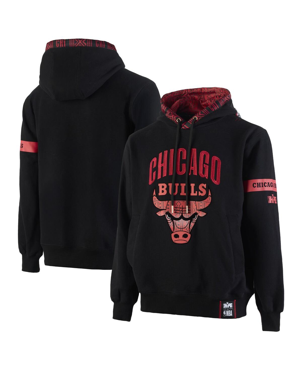 x Nba Men's Black Chicago Bulls Culture Hoops Collection Premium Pullover Hoodie - Black