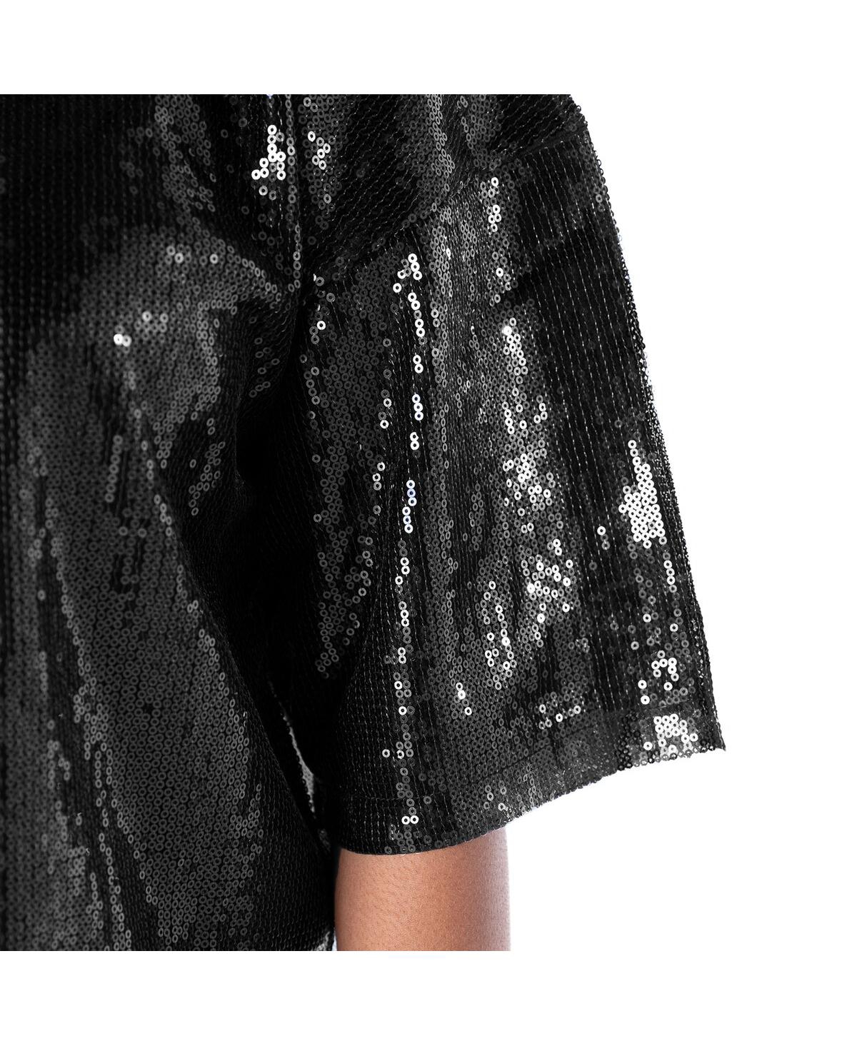 Shop Gameday Couture Women's Black Los Angeles Rams Rise Up Sequin Cropped T-shirt