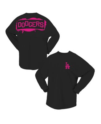 Fanatics - Women's Black Los Angeles Dodgers Neon Jersey Long Sleeve T-Shirt