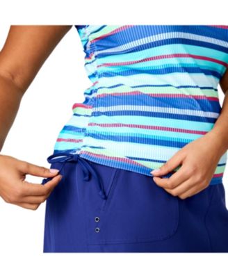 Plus Size Full Side Shirring Tankini Top