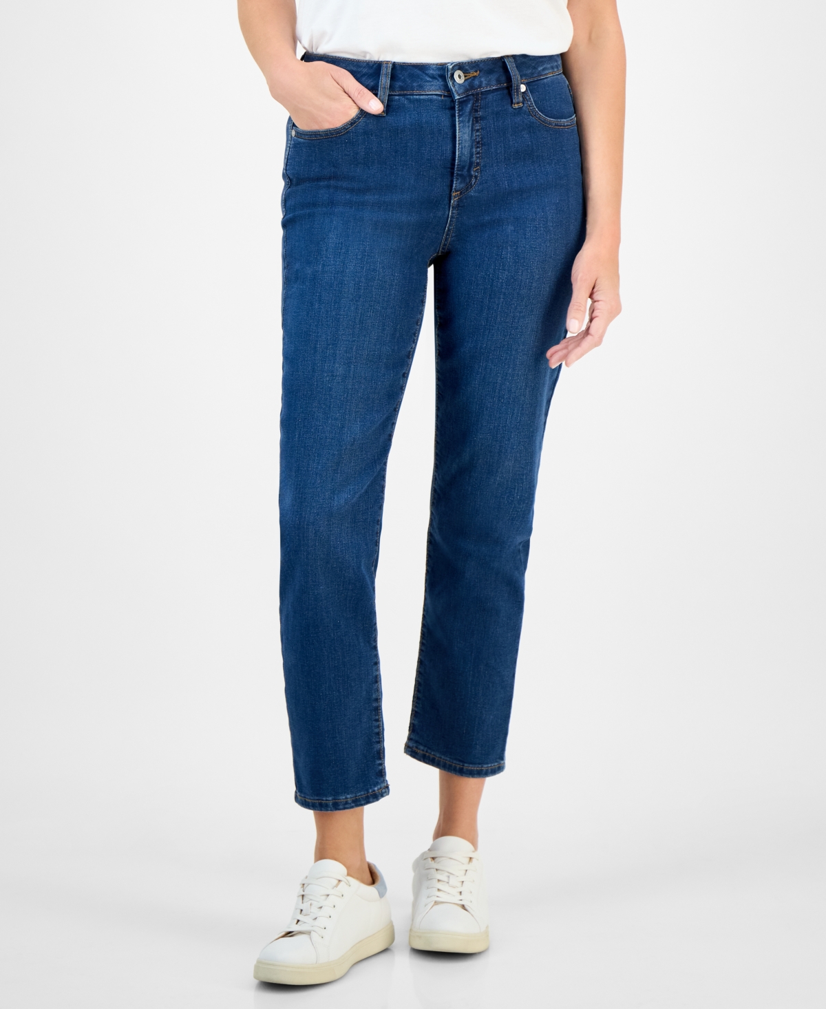 STYLE & CO PETITE MID RISE ANKLE JEANS, EXCLUSIVELY AT MACY'S 