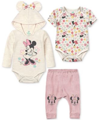 Disney - Baby Girls 3-Pc. Minnie Mouse Bodysuits & Joggers Set