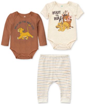 Disney - Baby Boys 3-Pc. Lion King Bodysuit & Joggers Set