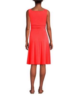 Women's Cupro Fit and Flare Sleeveless Dress