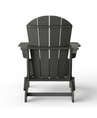 Outdoor Patio HDPE Resin Adirondack Chair With Cup Holder and Phone Holder