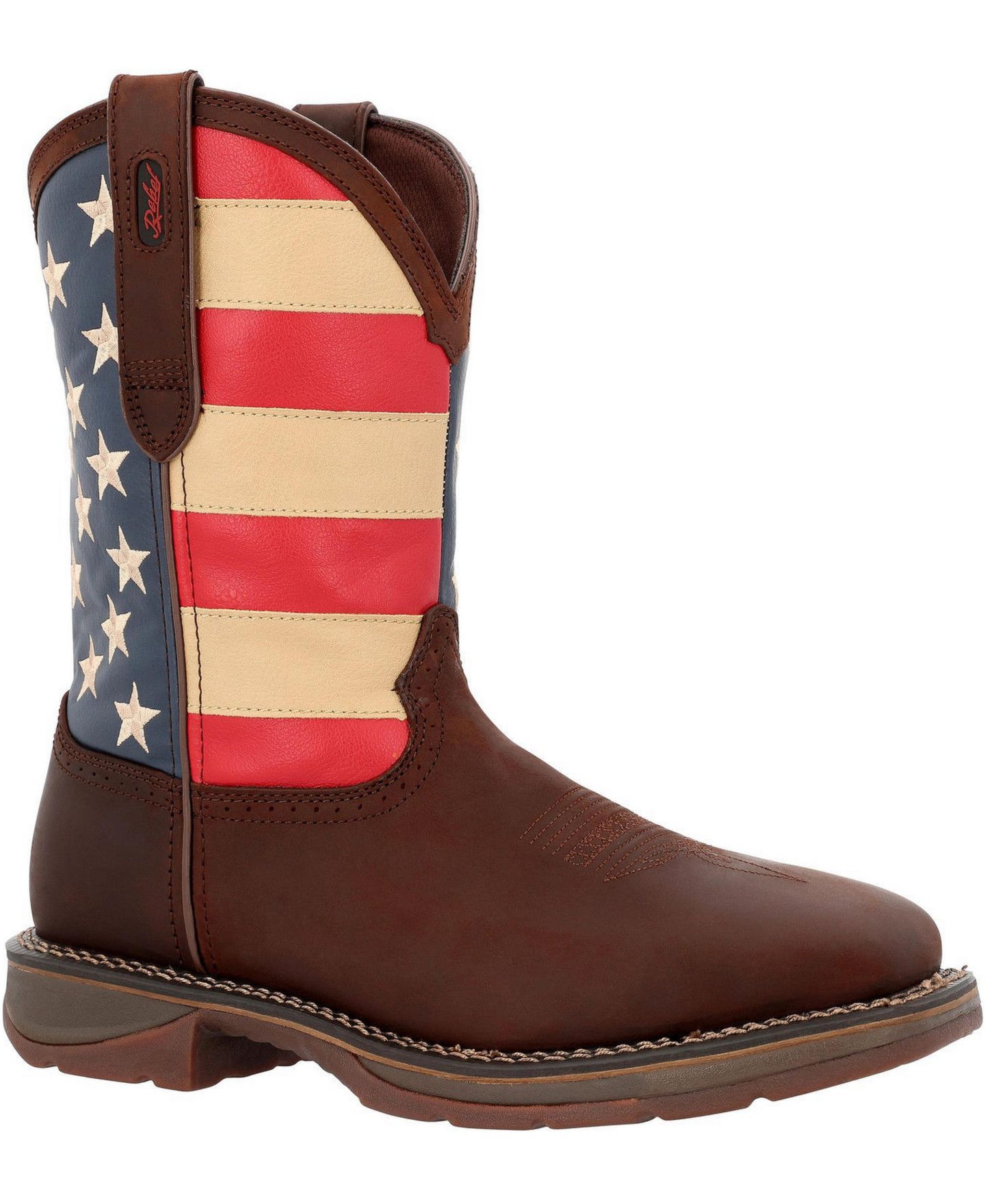 Мужские ботинки Durango Workin' Rebel Patriotic Steel Toe Work Boot, цвет: Коричневый — фото 1