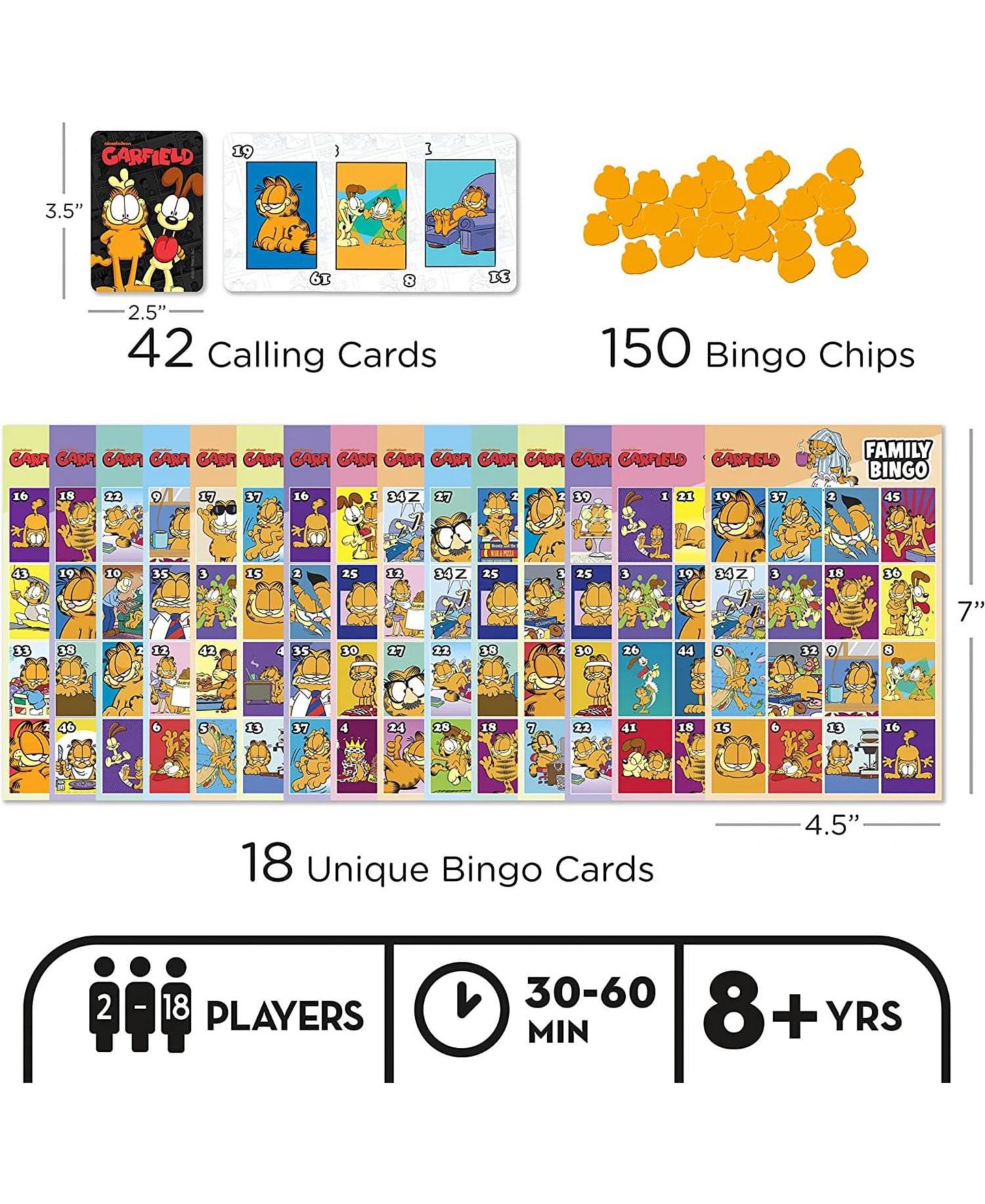 Детская настольная игра NMR Distribution Garfield Family Bingo Board Game, Ages 8+ — фото 2