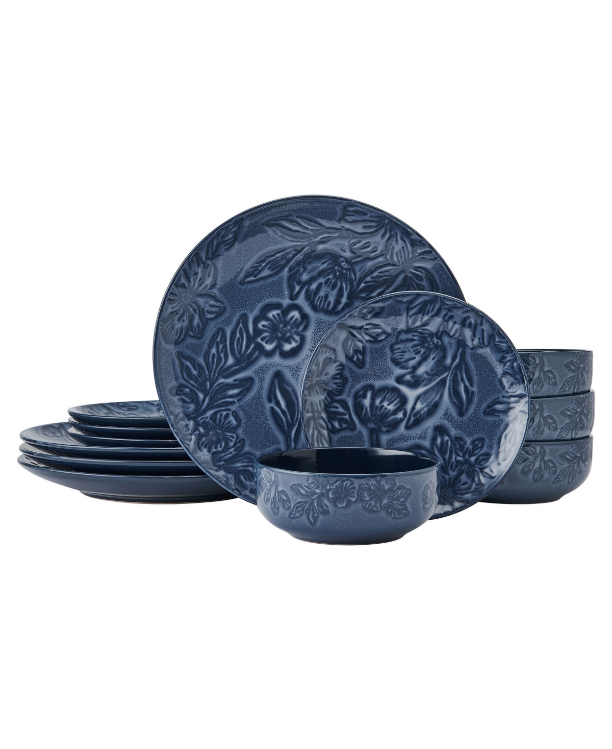 Garden Elegance 12-Pc. Dinnerware Set, Service for 4 - Blue