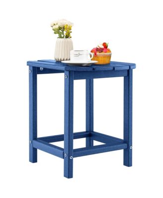 18" Patio Adirondack Side Table Weather Resistant HDPE Garden