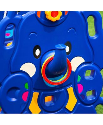 3-in-1 Junior Children Freestanding Design Climber Slide Swing Seat Basketball Hoop