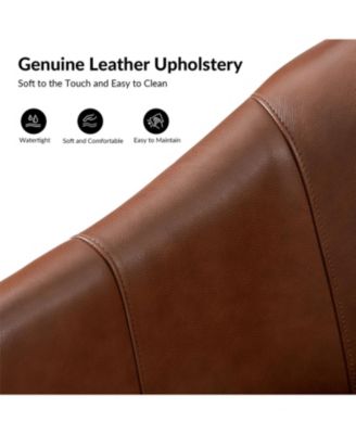 1 piece  Genuine Leather 360-degree Swivel Barrel Chair