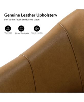 1 piece  Genuine Leather 360-degree Swivel Barrel Chair