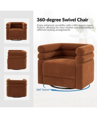 Single Piece  Fabric Donat Modern Swivel Barrel Swivel Chair