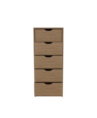 Houma 5 Drawers Narrow Dresser, Slim Storage Chest of Drawers