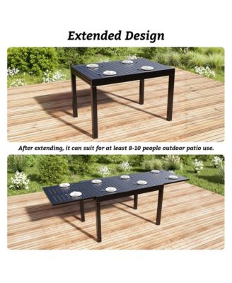 Aluminum Patio Outdoor Extendable Dining Table