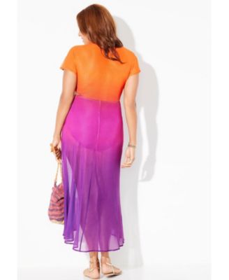 Women's Twist Front Mesh Cut-Out Cover Up Dress