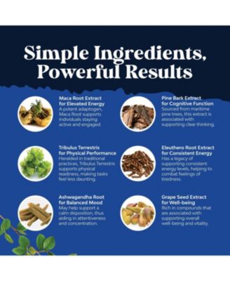 Maca Root Complex for Men | Herbal Supplement with Siberian Ginseng Ashwagandha & Black Maca Roots for Men's General Health | 60ct