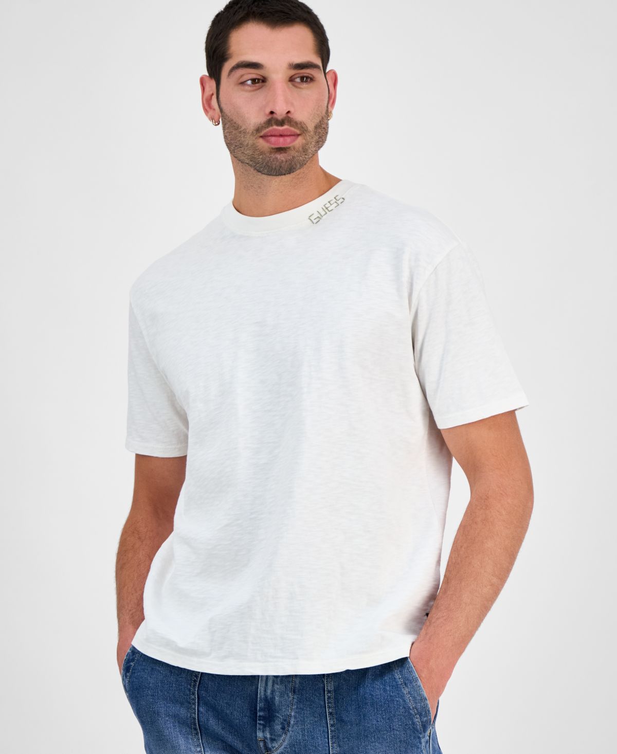 Мужская футболка с круглым вырезом и цветочной аппликацией David с коротким рукавом