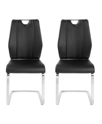 Set of Two Faux Leather Cantilever Chairs for Modern Home and Office Seating