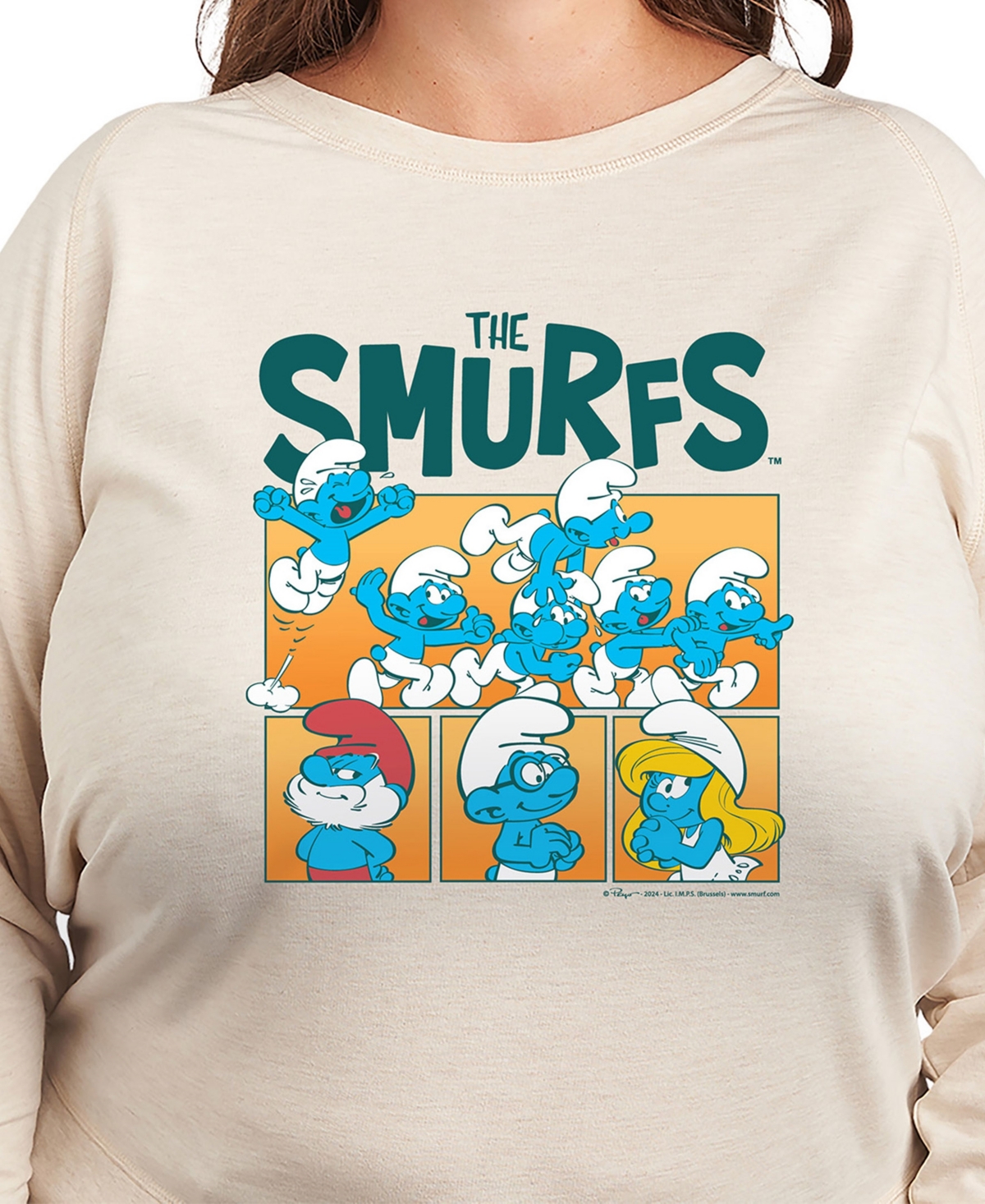 Hybrid Apparel Plus Size The Smurfs Graphic Pullover T-shirt