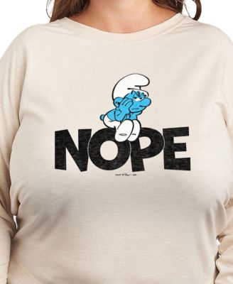 Plus Size The Smurfs Nope Graphic Pullover T-Shirt
