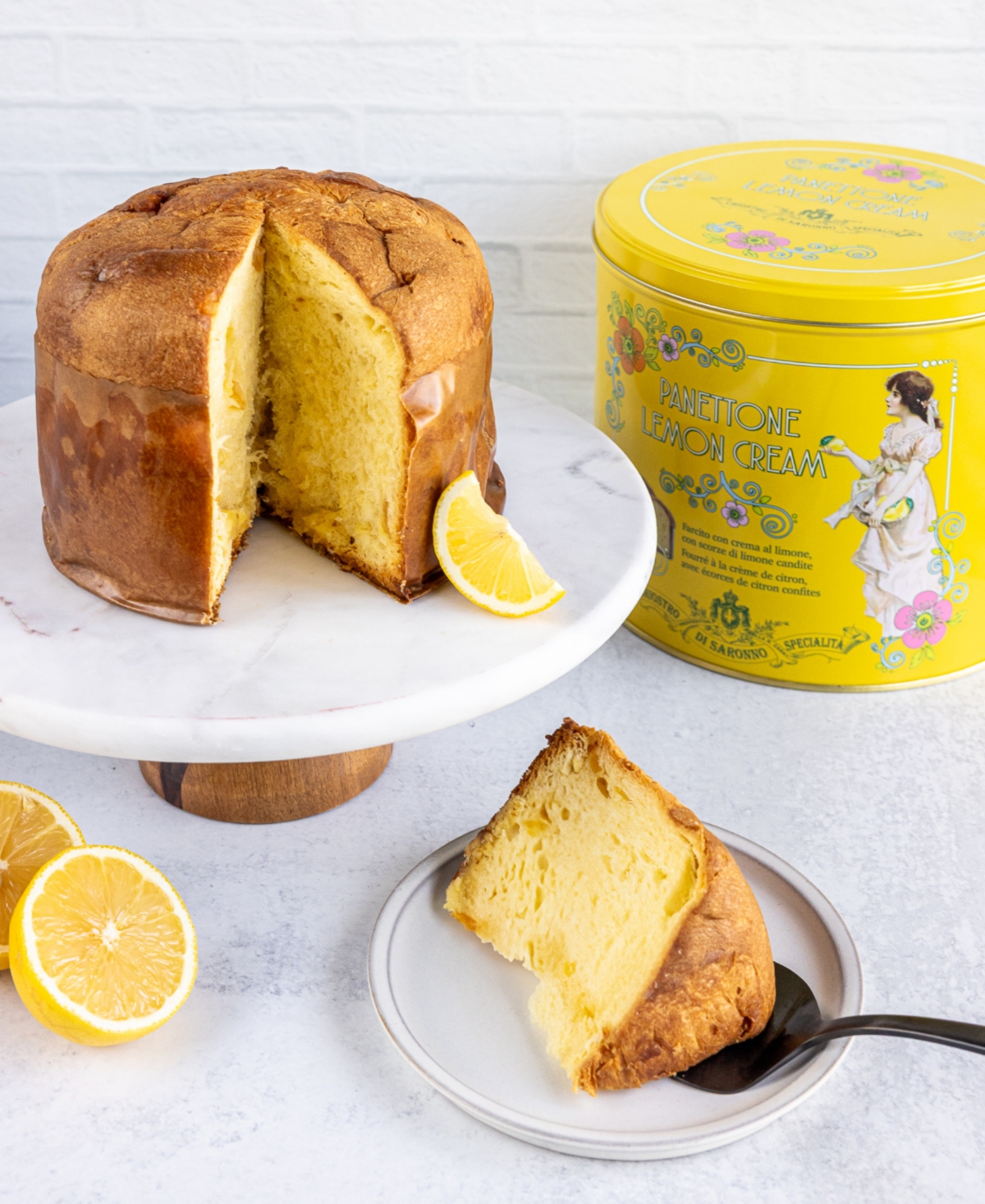 Zia Pia Lemon Cream Spring Panettone In Tin