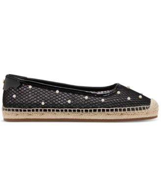 Women's Pearl Fishnet Espadrille Flats