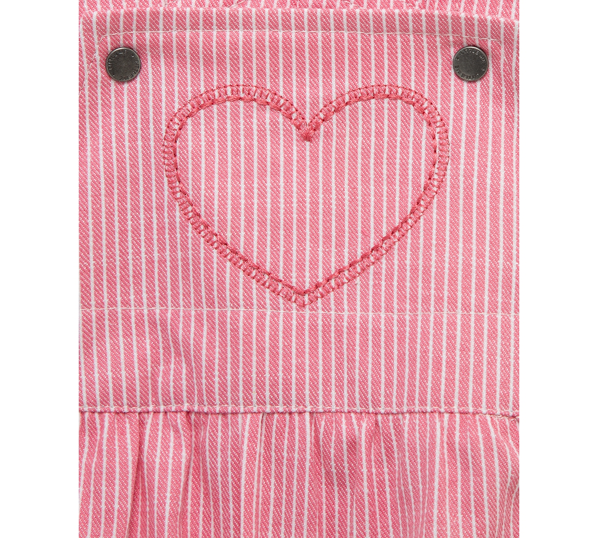 Little Me Long Sleeve Top & Stripe Overalls Set In Pink