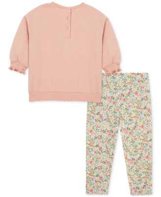 Baby Girls Heart Sweatshirt & Leggings, 2 Piece Set