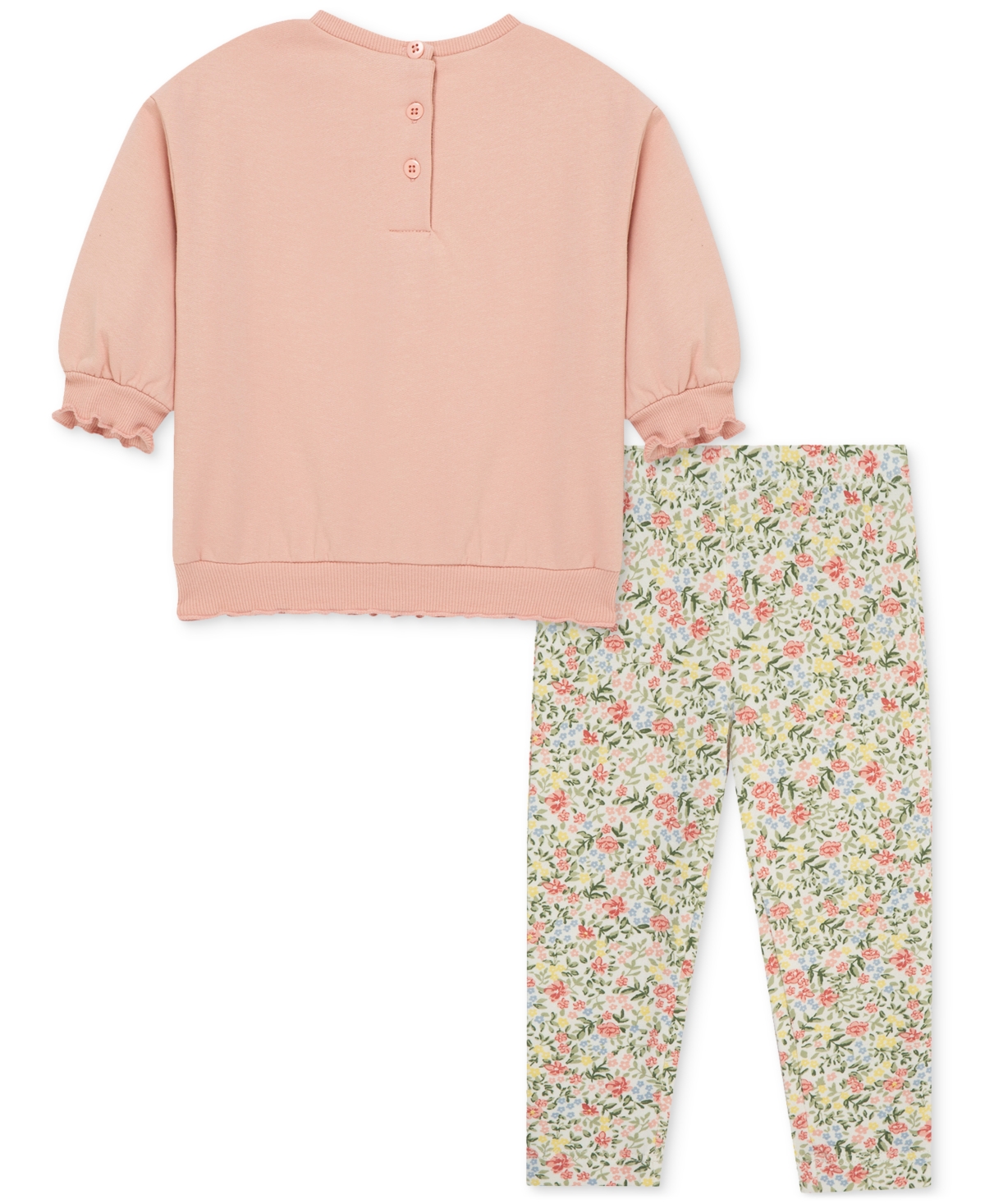 Little Me Heart Sweatshirt & Leggings Set In Pink