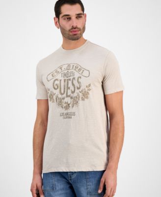 GUESS - Men's Timeless Short Sleeve Embroidered Logo Graphic T-Shirt