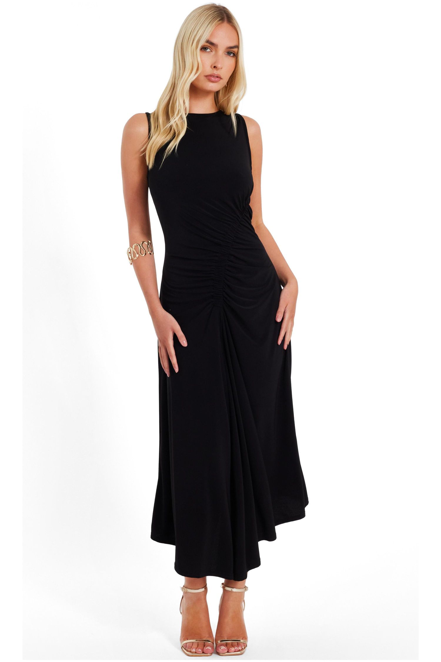 Women's Ruched Midi Dress
