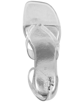 Women's Gummy Kitten-Heel Jelly Thong Sandals