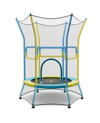 Mini Trampoline for Kids with Safety Enclosure Net and Foam Handles