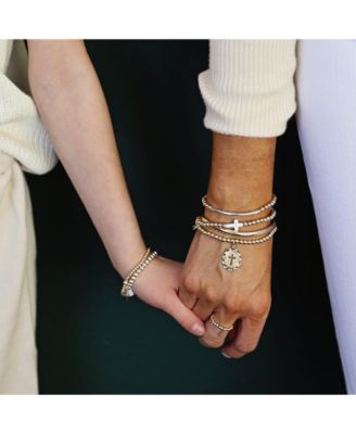 4mm Sterling Silver Ball and Tube Stretch Bracelet