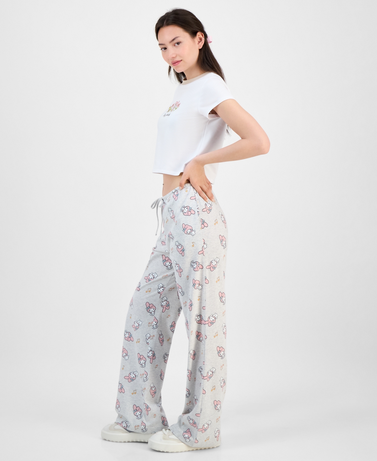 Love Tribe Junior's My Melody Allover-print Drawstring Pants In Brown