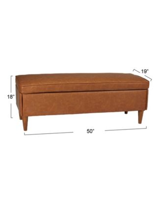 CREATIVE CO-OP 19" Solid Wood Atley Upholstered Modern Bench