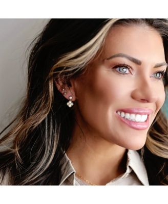 Non-Tarnishing 10mm Gold Filled Clover with Cubic Zirconia Stud Earrings