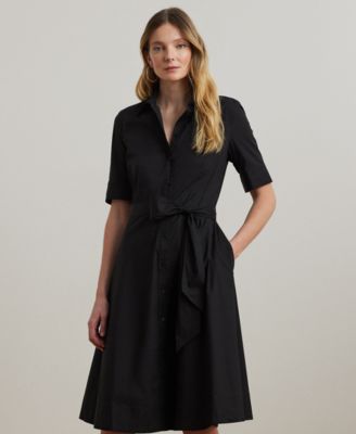 Lauren Ralph Lauren Petite Elbow-Sleeve Shirtdress - Macy's