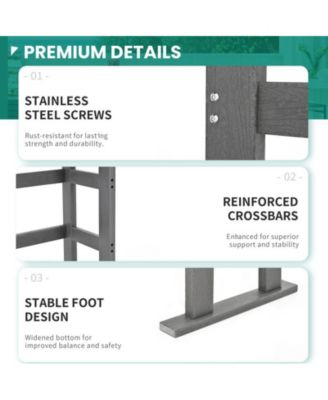 3-Piece HDPE Plastic Outdoor Patio Rectangle Bar Height Bistro Dining Set in Gray