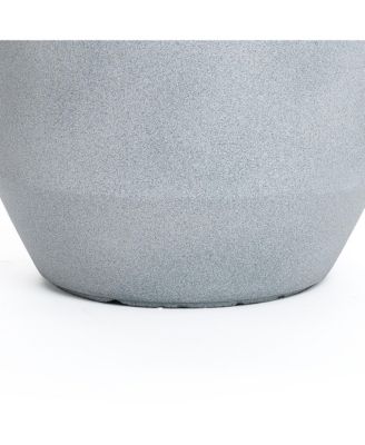 Minimalistic Modern Gray 13.8-Inch Tall Round Tapered MgO Planter