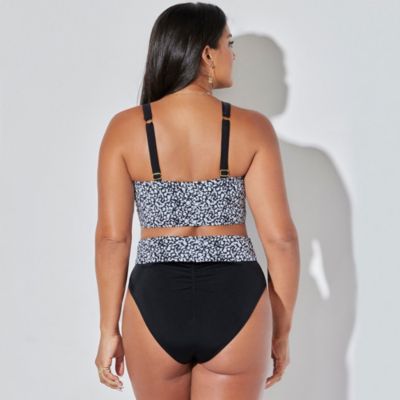 Women's Bra Tie Front Longline Underwire Bikini Top